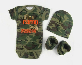 Baby Clothes, Baby Clothing, Hunting Bodysuit, Newborn Clothes, Camo Baby Boy, Baby Gift, Baby Boy Gift, Baby Clothes Boy, Funny Baby Gift