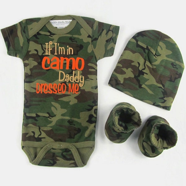 Baby Clothes, Baby Clothing, Hunting Bodysuit, Newborn Clothes, Camo Baby Boy, Baby Gift, Baby Boy Gift, Baby Clothes Boy, Funny Baby Gift