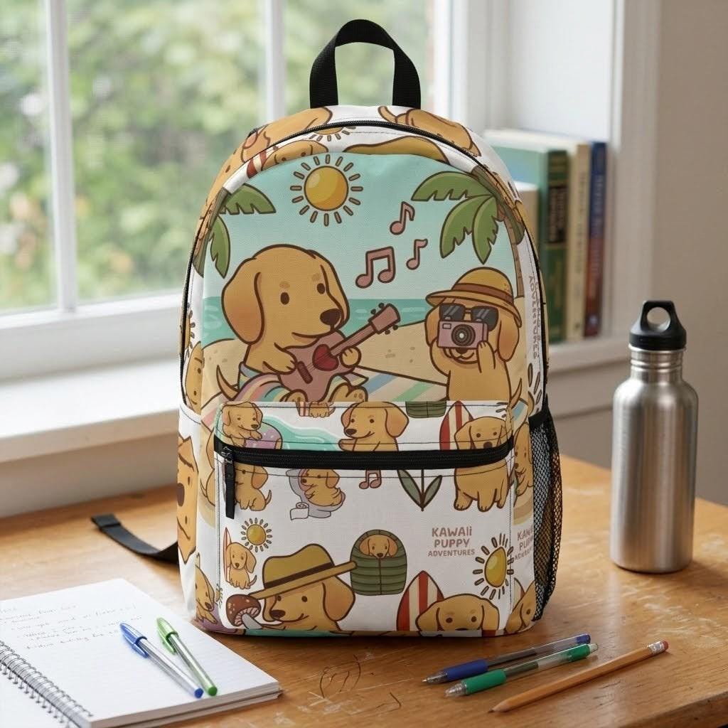 Discover Kawaii Puppy Backpack, Cute Dog School Bag, Cartoon Dog Kids Backpack, Animal Print Backpack