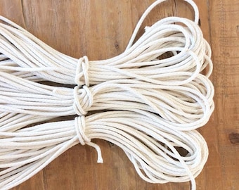Specially Designed 3/16&quot; 100% Cotton Rope 5 Yard SAMPLE—American Made—Solid Braid Cord Macrame Coiled Basket Bowl Basketry Make It Yourself