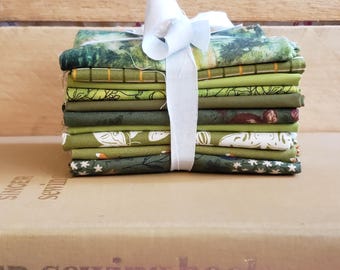Curated Fat Quarter Bundle "Evergreen"—DIY Quilting Sewing Ruby Star Tula Pink Cotton+Steel Moda 100% Cotton