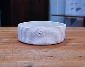 Coiled Rope Basket - White Bread Basket