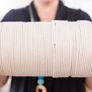 Specially Designed Spool 3/16&quot; 100% Cotton Rope—5mm—American Made—1000-ft Solid Braid Cord Macrame Coiled Basket Bowl Basketry DIY Supplies