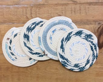 Coiled Rope Fabric Coaster PDF Pattern - Make Your Own Craft DIY Instant Digital Download Sewing Pattern Tutorial Trivet Hot Plate Placemat