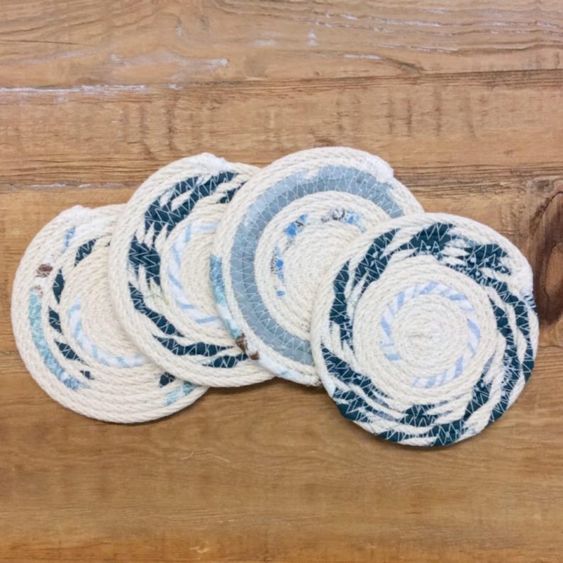 Coiled Rope Fabric Coaster PDF Pattern Make Your Own Craft DIY Instant
