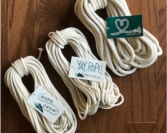 Specially Designed 3/16&quot; 100% Cotton Rope—Made in America—Solid Braid Rope Cord Macrame Coiled Basket Bowl Basketry DIY Make It Yourself