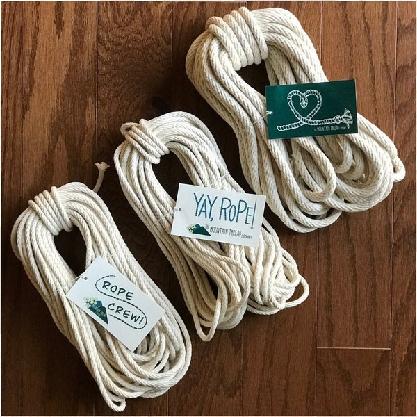 Specially Designed 3/16" 100% Cotton Rope—Made in America—Solid Braid Rope Cord Macrame Coiled Basket Bowl Basketry DIY Make It Yourself