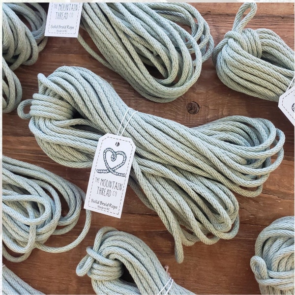 Limited Time Pale Sage Specially Designed 3/16" Colorful Cotton Solid Braid Rope—Cord Macrame Coiled Basket Bowl Basketry DIY Supply