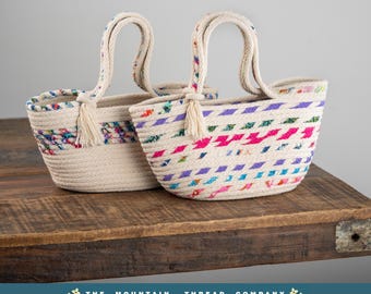 Linville Tote Coiled Rope Basketry Sewing Pattern DIY Craft