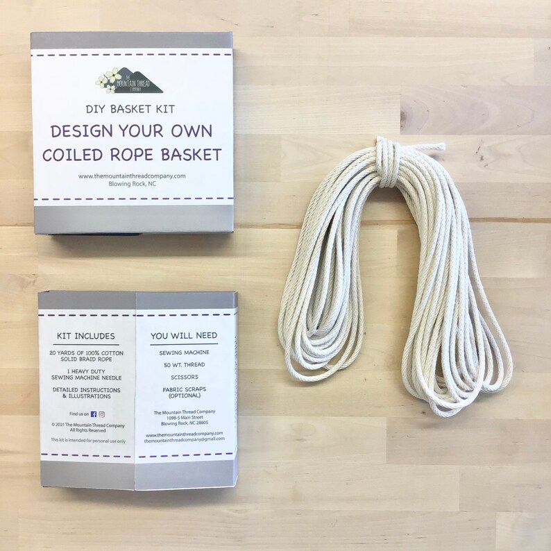 Design Your Own Coiled Rope Basket DIY Rope Basket Kit Sew Etsy Canada