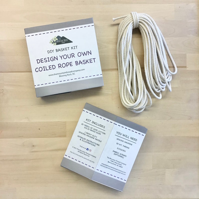 Design Your Own Coiled Rope Basket DIY Rope Basket Kit Sew Etsy