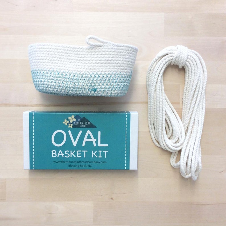 DIY Coiled Rope Basket Kit Oval Basket Coiled Rope Bowl Etsy