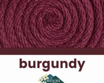 Limited Time Burgundy Specially Designed 3/16" Colorful Cotton Solid Braid Rope—Cord Macrame Coiled Basket Bowl Basketry DIY Supply