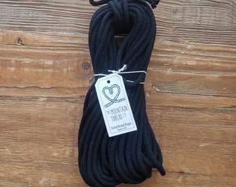 Black Specially Designed 3/16" Colorful Cotton Solid Braid Rope—Cord Macrame Coiled Basket Bowl Basketry DIY Make It Yourself Supply