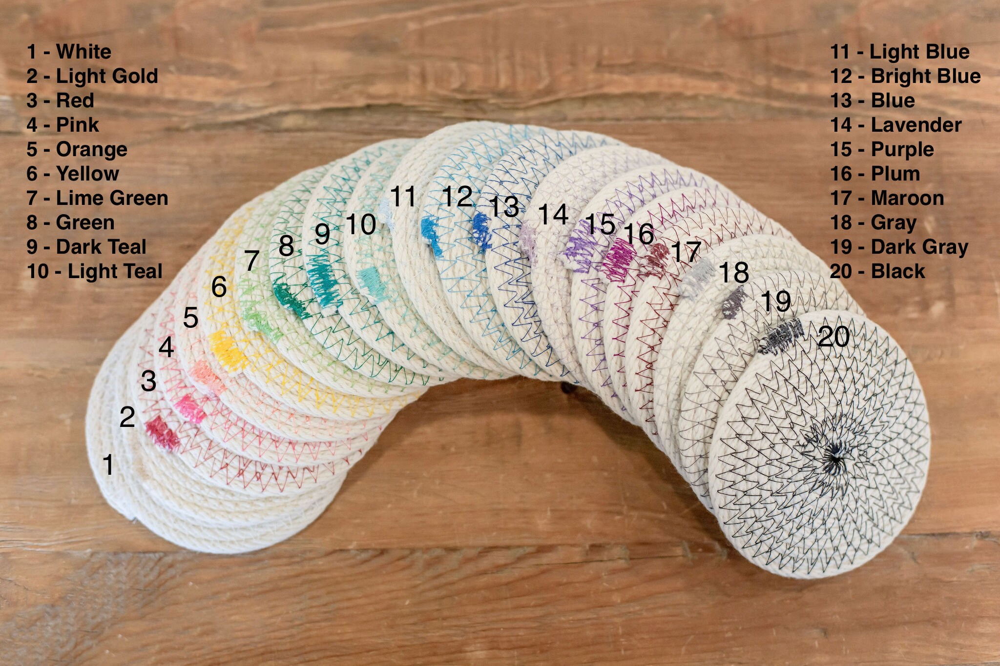Colorful Rope Coaster Setcoiled Rope Basketry Gift Set Specially ...