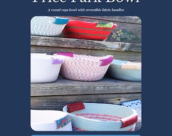 Price Park Bowl Digital PDF Coiled Rope Basketry Sewing Pattern DIY Craft