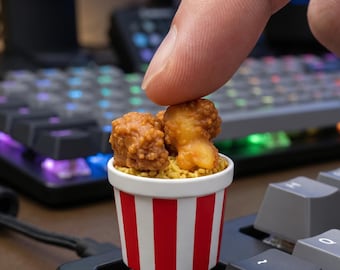 Secchiello di pollo fritto, copritasto artigianale in resina stampato in 3D, copritasto per tastiera da gioco per switch MX, tastiera meccanica personalizzata, regalo