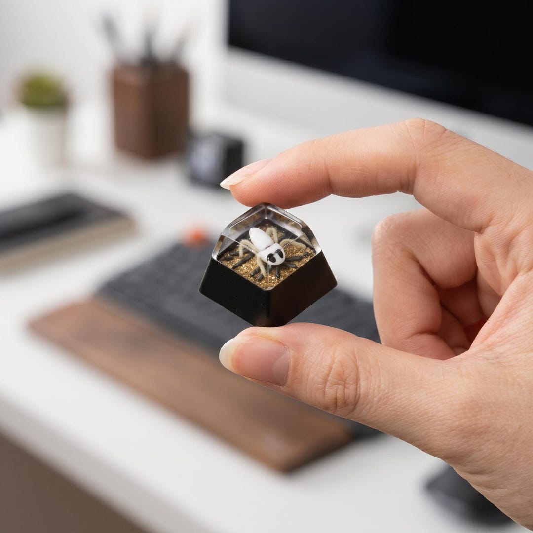 Keyboard Insect Handmade Insect Amber Artisan Keycap Jet Black Resin Custom Cherry MX ...