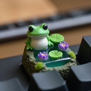 Tecla artesanal Frog Artisan, hecha a mano en resina, impresa en 3D y pintada a mano, tecla ESC personalizada, regalo para teclados mecánicos compatibles con Cherry MX