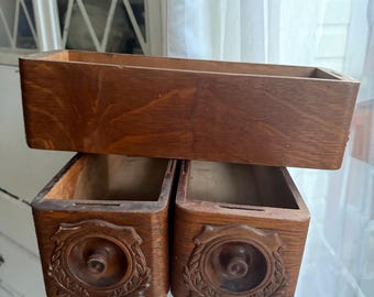 Antique  Singer Sewing Drawers ,,,,,,,1920 very unique wood hand made Art Deco 3 pieces