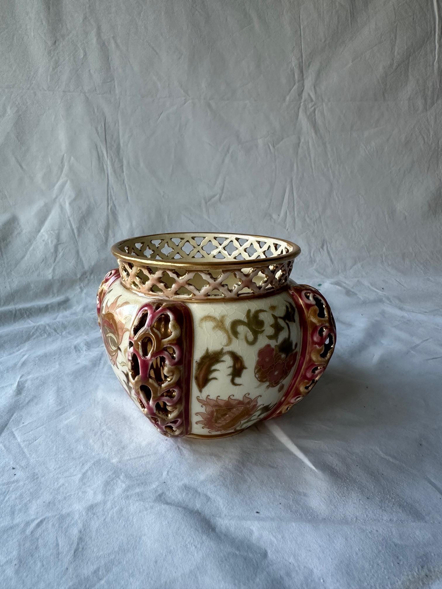 Zsolnay Hungarian Antique 1880 S Hand Painted Porcelain With Gold