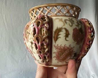 Zsolnay Hungarian Antique 1880 S Hand Painted Porcelain With Gold