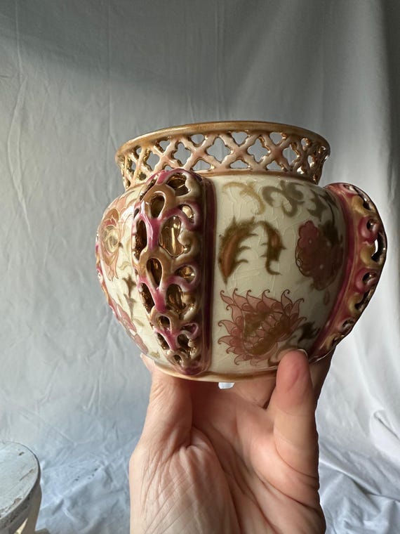 Zsolnay Hungarian Antique 1880 S Hand Painted Porcelain With Gold