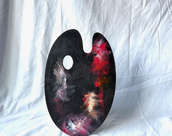 Vintage  Primitive hand-made paint painter palette  ,original paint colorful  hand made   artist  room decoration great patina