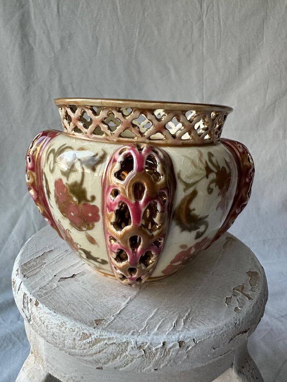 Zsolnay Hungarian Antique 1880 S Hand Painted Porcelain With Gold