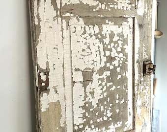 Vintage Hoosier  Upper Cabinet Door Very unique decorations paint with Annie Sloan white paint photo decor