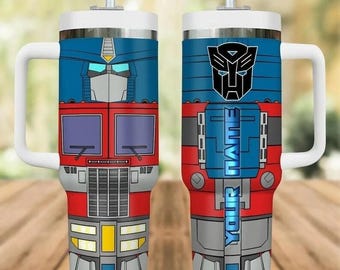 New Custom Transformer Tumbler Gift 40oz, Transformer Coffee Tumbler, Transformer Insulated Tumbler, Transformer Gift