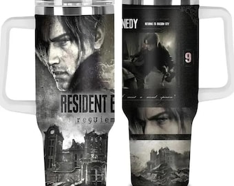 New Resident Evil Gift For Fans 40oz Tumbler, RE Character Fan Gift, Leon Kennedy Gamer Tumbler