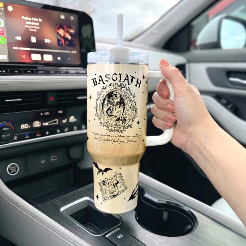 Fourth Wing Engraved 40oz Tumbler, Fly Or Die Tumbler, Iron Flame Tumbler For Her, Dragon Bookish Tumbler, Basgiath War College Cup Gift image 3