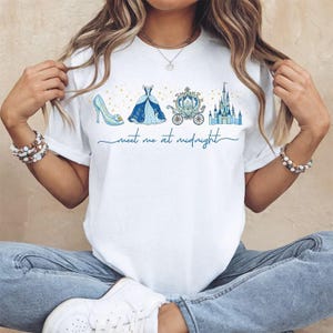 Chemise Meet Me at Midnight, t-shirt princesse mignon, chemise Cendrillon Disneyland, cadeau magique t-shirt fille Disneyland image 1
