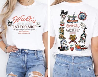 Retro Walt's Ink And Paint Tattoo Shop Colors Shirt, Disneyland Flash Tattoo Tee, Retro Magic Kingdom Tattoo t-shirt