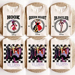 Disneyland Villains Era Shirt, Villains T-Shirt, Hook Queen Heart Dr. Facilier Tee, Maleficent Ursula Cruella Shirt, Disneyland Trip Tees Bild 1