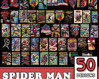 Spider Man Comic Bundle Png-Datei | Spider 2099 Spider Punk Und Seine Tollen Freunde Png | Avengers Superheld Digital Download Geschenk für Jungen