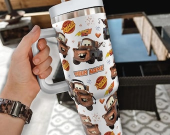 Custom Disneyland Cars Tow Mater Colorful Tumbler, Personalized Disneytrip 40oz Tumbler, Custom Name Tumbler Cup