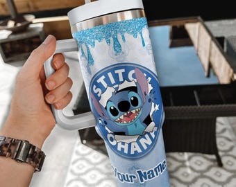 Gobelet coloré amusant personnalisé Disneyland Stitch Coffee, personnages Disneytrip personnalisés 40 oz, gobelet personnalisé Disneytrip Stitch
