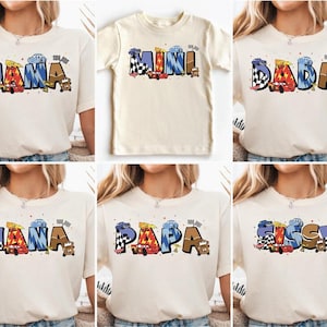Lightning McQueen Mama Dada Shirt, Cars Mom Dad Tee, Mother's Day T-shirt, Piston Cup Hoodie, mickey Cars Land Sweatshirt immagine 1