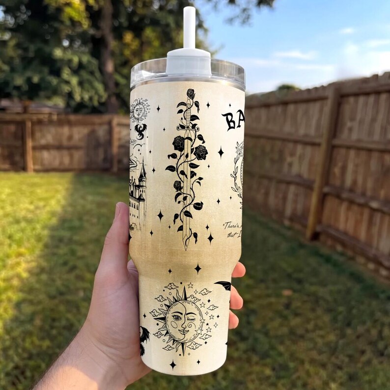 Fourth Wing Engraved 40oz Tumbler, Fly Or Die Tumbler, Iron Flame Tumbler For Her, Dragon Bookish Tumbler, Basgiath War College Cup Gift image 4