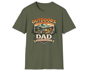 Outdoors Dad T-Shirt | Camping Lake Mountains Adventure