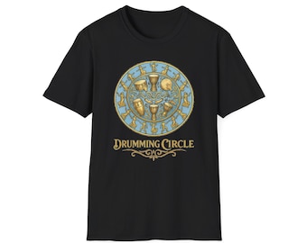 Drumming Circle Graphic T-Shirt | Vintage Percussion Art, Drum Ensemble Design