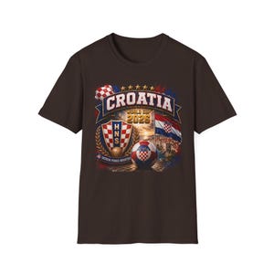 Koszulka kibica Mistrzostw Świata w Chorwacji 2026, herby vintage, flagi w szachownicę zdjęcie 5
