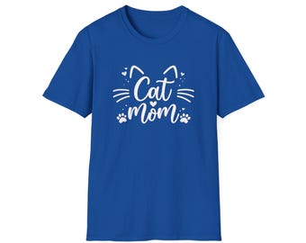 Cat Mama Shirt, Lightweight Cotton Tee, Cat Lover Gift