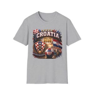 Koszulka kibica Mistrzostw Świata w Chorwacji 2026, herby vintage, flagi w szachownicę zdjęcie 4