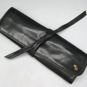 Pochette de voyage en cuir noir pour montres en rouleau et pliable Corum Jewelry