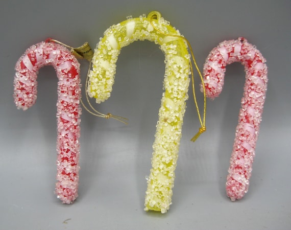 ヴィンテージクリスタルアイスプラスチッククリスマスキャンディケイン