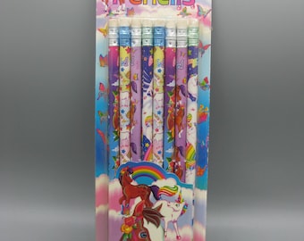 Vintage Lisa Frank Unicorn Horses 8 Pack Pencils New in Package