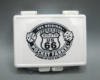 Vintage 90s Historic Route 66 Farkel Pocket Dice Game Sealed in Package